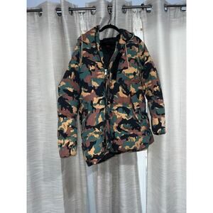 Nike Jordan Flight‎ Heritage Allover Print Camo Parka Coat Large